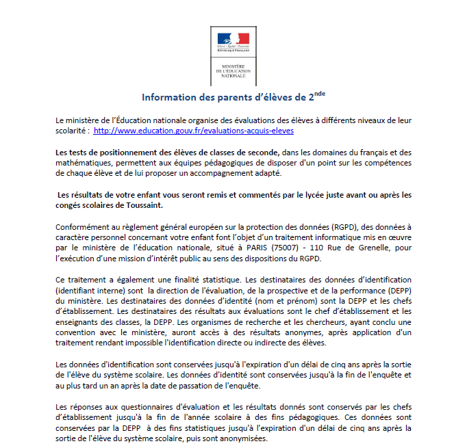Exemple De Test De Positionnement Seconde Pdf