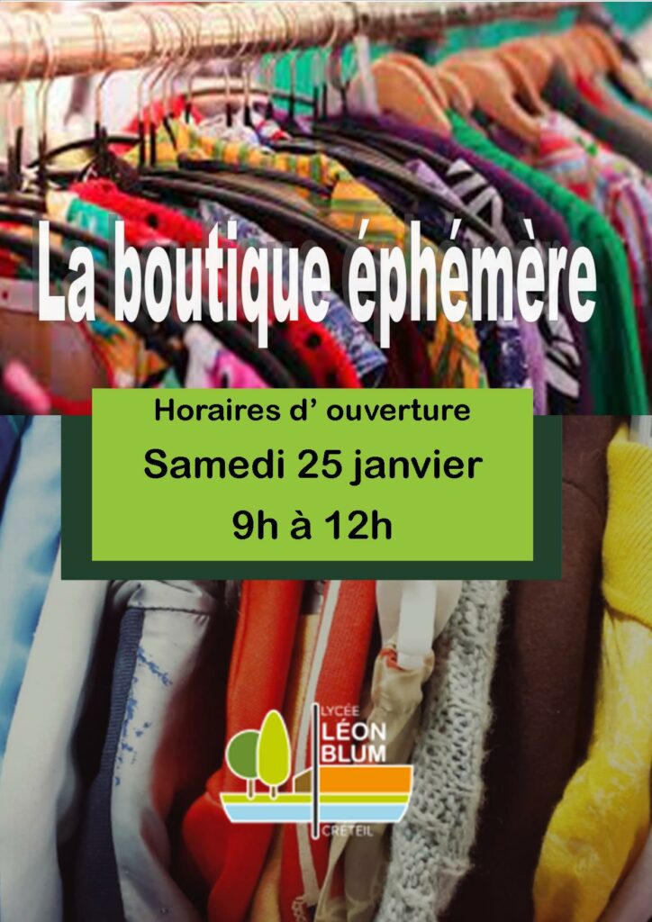 horaires d'ouverture de la boutique